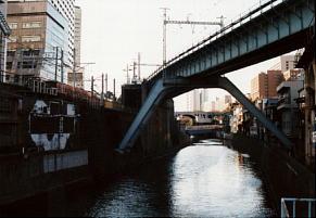 JR Sobu Line Kanda River Bridge and Chuo Line train