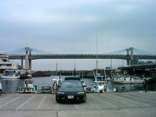 Odawara Blue Way Bridge -- with the view of the fishing port