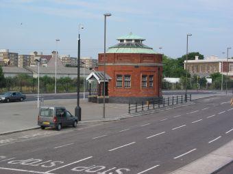 The northern entrance to the Woolwich Foot Tunnel